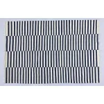 Multiple Sizes Navy Dark Royal Blue And White Cotton Hand Woven Rug- Modern Beautiful Blue Rug