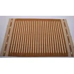 Cooper Brown and White Cotton Handmade Modern Stripes Rug- Flat weave and Hand woven Kilim Rug - Image 2