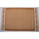 Cooper Brown and White Cotton Handmade Modern Stripes Rug- Flat weave and Hand woven Kilim Rug