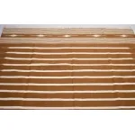 Cooper Brown and White Cotton Handmade Modern Stripes Rug- Flat weave and Hand woven Kilim Rug - Image 3