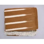 Cooper Brown and White Cotton Handmade Modern Stripes Rug- Flat weave and Hand woven Kilim Rug - Image 9