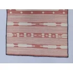 Red and White Modern Striped Cotton Flat weave Hand woven rug- Reversible Kilim Rug - Image 6