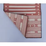 Red and White Modern Striped Cotton Flat weave Hand woven rug- Reversible Kilim Rug - Image 7