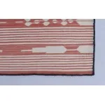 Red and White Modern Striped Cotton Flat weave Hand woven rug- Reversible Kilim Rug - Image 3