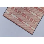Red and White Modern Striped Cotton Flat weave Hand woven rug- Reversible Kilim Rug - Image 10