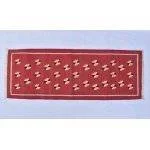 Multiple Sizes Cotton Dark Red Modern Flowers Design Hand woven Runner Rug- Reversible Runner Kilim