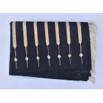 Black and Beige Modern Striped Cotton Flat weave Hand woven rug- Reversible Kilim Rug - Image 10