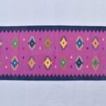 Multiple Sizes Cotton Dark Pink Traditional Design Hand woven Runner Rug-Flat weave Reversible Runner Kilim