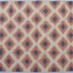 Multiple Sizes Peach,Blue with white Cotton Handmade Modern Rug- Flat weave and Hand woven Kilim Rug