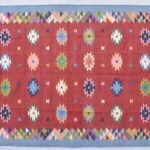 Multiple Size Red Reversible Kilim Rug -Beautiful Traditional Design Flat woven Indian Rug
