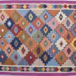 4x6 Cotton Pink Reversible Hand woven Rug Dhurrie-120x180cm Pink Border, Colourful Handmade Indian Rug
